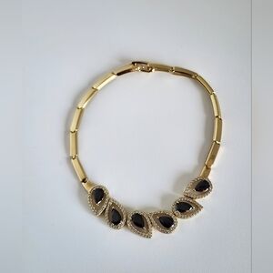 Elegant Gold Pkated  and Black Bracelet
